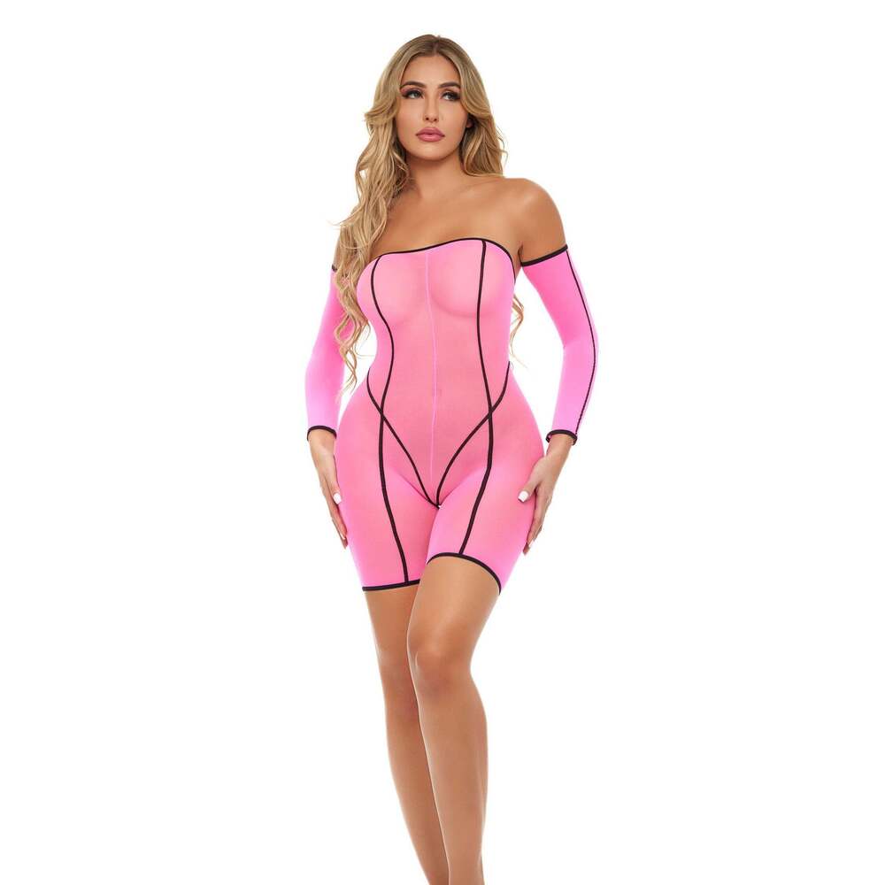 Pink Lipstick - Double Vision Bodysuit Set - Pink